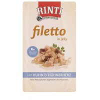 RINTI Filetto in Jelly Frischebeutel Huhn & Hühnerherz Nassfutter